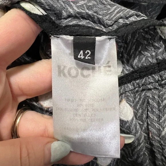 Koché Black Polka Dot Panel Dress Size 42 FR / 10 US $665